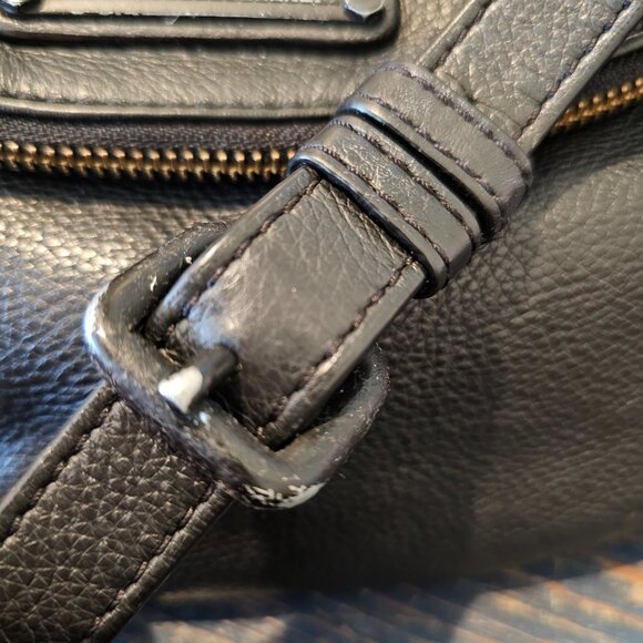 MARC BY MARC JACOBS Classic Q Natasha BLACK Leather Crossbody All Black ~1990's - Picture 7 of 16